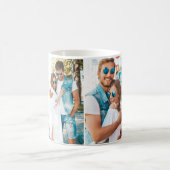 ラブユー赤いハートカップル写真コラージュ コーヒーマグカップ (中央)