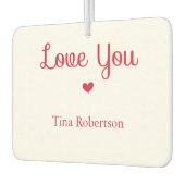 ラブユー赤いハートパーソナライズされた白 カーエアーフレッシュナー (左)