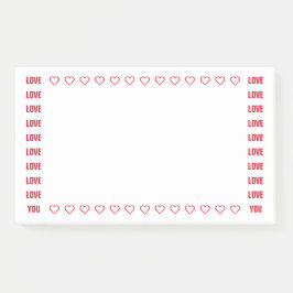 ラブユー赤いハートロマンティックノートテンプレート ポストイット