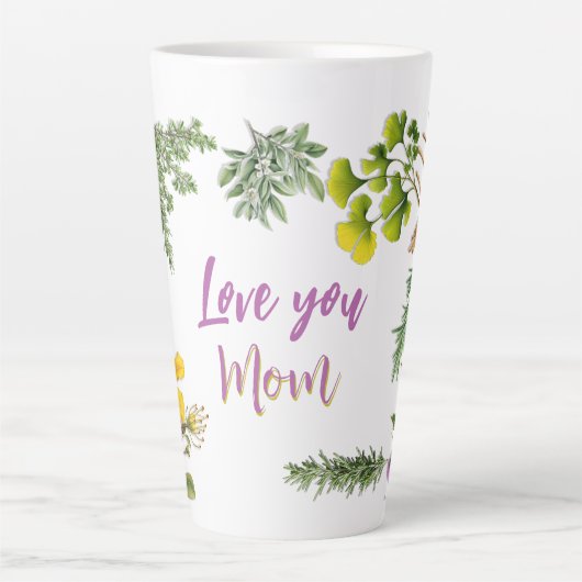 ラブユー2パーソナライズされたラテマグハバル縁ど カフェラテマグ (正面)