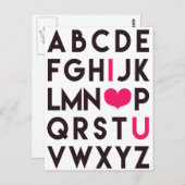 ラブユー - かわいいアルファベットポストカード ポストカード (正面/裏面)