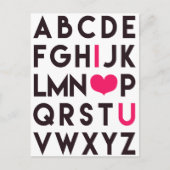 ラブユー - かわいいアルファベットポストカード ポストカード (正面)