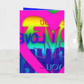 ラブユー エレクトリック カラー ポップアート バレンタインカードV2 シーズンカード (裏面)