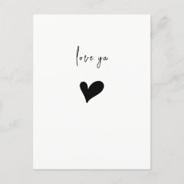 ラブユー キュート ハート ミニマリスト ポストカード