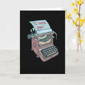 ラブユー タイプライター レトロ ヴィンテージ ライター カード (黄色い花)