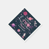 ラブユー ツー ザ ムーン ガールズ ピンク 2歳の誕生日 スタンダードカクテルナプキン (角)