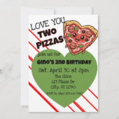 ラブユー ツー ピザーズ 2歳の誕生日 招待状 (正面)