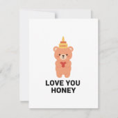 ラブユー ハニー ミニマリスト バレンタイン ラブ カード (正面)