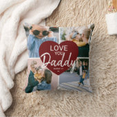 ラブユー「パパ」カスタムフォトコラージュハート クッション (ブランケット)