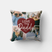 ラブユー「パパ」カスタムフォトコラージュハート クッション (正面)