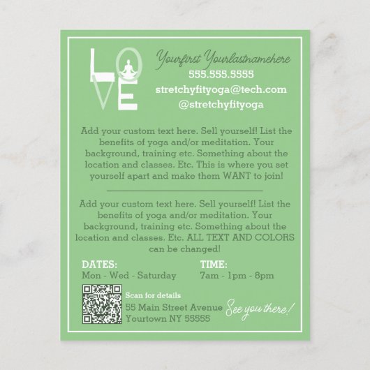 ラブヨガクラスメディテーションホリスティックセラピー チラシ (裏面)