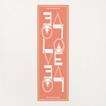 ラブヨガピーチパーソナライズされたティール（緑がかった色）2サイド