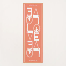 ラブヨガピーチパーソナライズされたティール（緑がかった色）2サイド ヨガマット