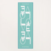 ラブヨガピーチパーソナライズされたティール（緑がかった色）2サイド ヨガマット (裏面)