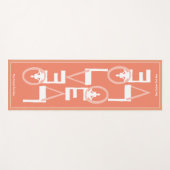 ラブヨガピーチパーソナライズされたティール（緑がかった色）2サイド ヨガマット (正面(横))