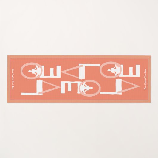 ラブヨガピーチパーソナライズされたティール（緑がかった色）2サイド ヨガマット (正面(横))