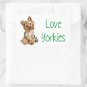 ラブヨークシャーテリアヨークシャーテリアパピードッグステッカー 長方形シール (バッグ)