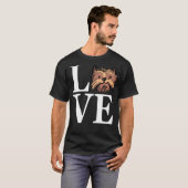 ラブヨークシャーテリアー犬のオーナー男女 Tシャツ (正面フル)
