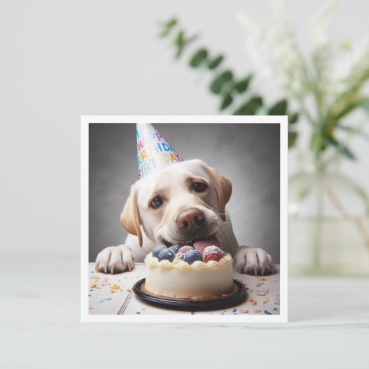 ラブラおもしろいドル誕生日カード 招待状 (スタンド正面)