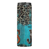 ラブライクイエスパターン（の模様が）あるターコイズ タンブラー (裏面)