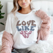 ラブライクイエズクリスチャン信仰レトロハート Tシャツ