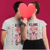ラブライク格言その他の甘いカップルのバレンタイン Tシャツ