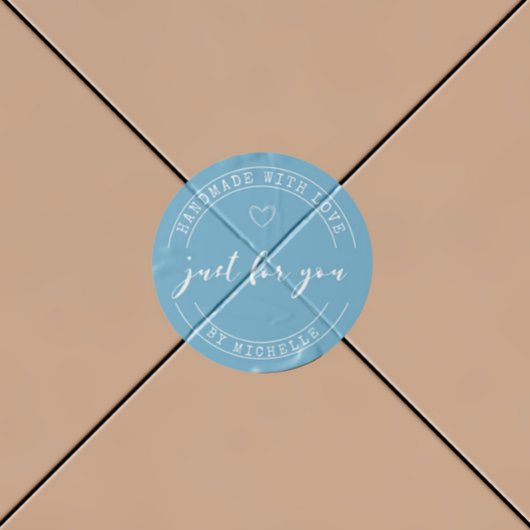 ラブライトブルーのステッカーで手作りパーソナライズされた。 ラウンドシール