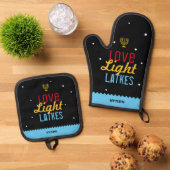 ラブライトラッカーハヌカおもしろいヘブライ語の名前 鍋つかみ&鍋敷きセット (トップダウン)