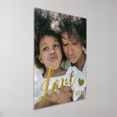 ラブライフここハート家族フォト金ゴールド 箔ポスター (レイダウン)