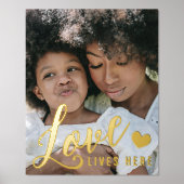 ラブライフここハート家族フォト金ゴールド 箔ポスター (正面)