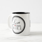 ラブライフズヒアレタイポグラフィ ツートーンマグカップ (正面左)