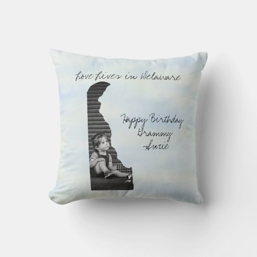 ラブライフDelaware州形カスタム写真 クッション (正面)