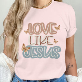ラブライブイエス – キリスト教信仰バタフライ Tシャツ