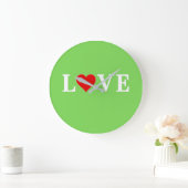 ラブライムグリーンモダン ラージ壁時計 (ホーム)