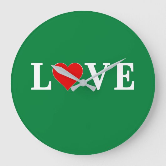 ラブライムグリーンモダン ラージ壁時計 (正面)