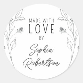 ラブラインアートパーソナライズされたフローラ教室で作る ラウンドシール