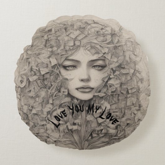 ラブラグジュアリーユニークリビングラウンドピローズ ラウンドクッション (正面)