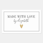 ラブラシンプルベルで作った 長方形シール (正面)