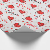 ラブラッピング紙とハート ラッピングペーパー (角)