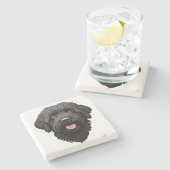 ラブラドゥルブラックドッグ ストーンコースター (横)