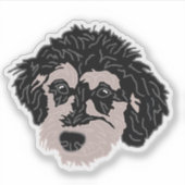 ラブラドゥードル犬マママグ シール (正面)