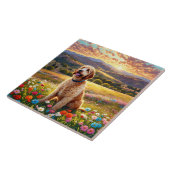 ラブラドゥードル犬 タイル (側面)