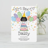 ラブラドゥードル 犬の誕生日パーティー招待状 招待状 (スタンド正面)