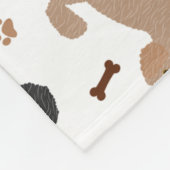 ラブラドルの骨と前足 フリースブランケット (角)