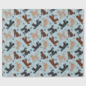 ラブラドルボーンズアンドポーズラッピング紙 ラッピングペーパー (フラット)