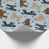 ラブラドルボーンズアンドポーズラッピング紙 ラッピングペーパー (角)