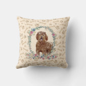 ラブラドル犬の足の跡とフローラカワイト クッション (裏面)