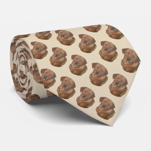 ラブラドル金犬のポートレートの絵画 ネクタイ (ロール)