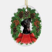 ラブラドル・レトリーバー犬のクリスマスのオーナメント セラミックオーナメント (右)