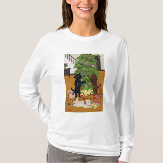 ラブラドル・レトリーバー犬のクリスマスツリー Tシャツ